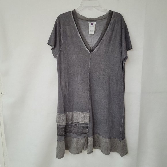 Patrice Breal Womens‎ Sweater Dress Size L(12/14) Ruffled Abstract Short Sleeve - Picture 1 of 9